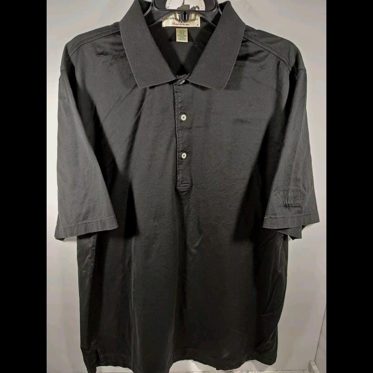 Fairway  Greene Golf Black Polo Mens Size Large Gentleman Jack Embroidered